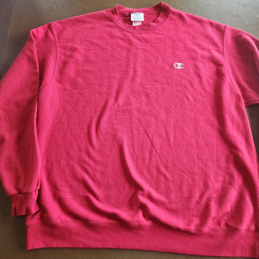 Champion Men's Red Crewneck Sweatshirt